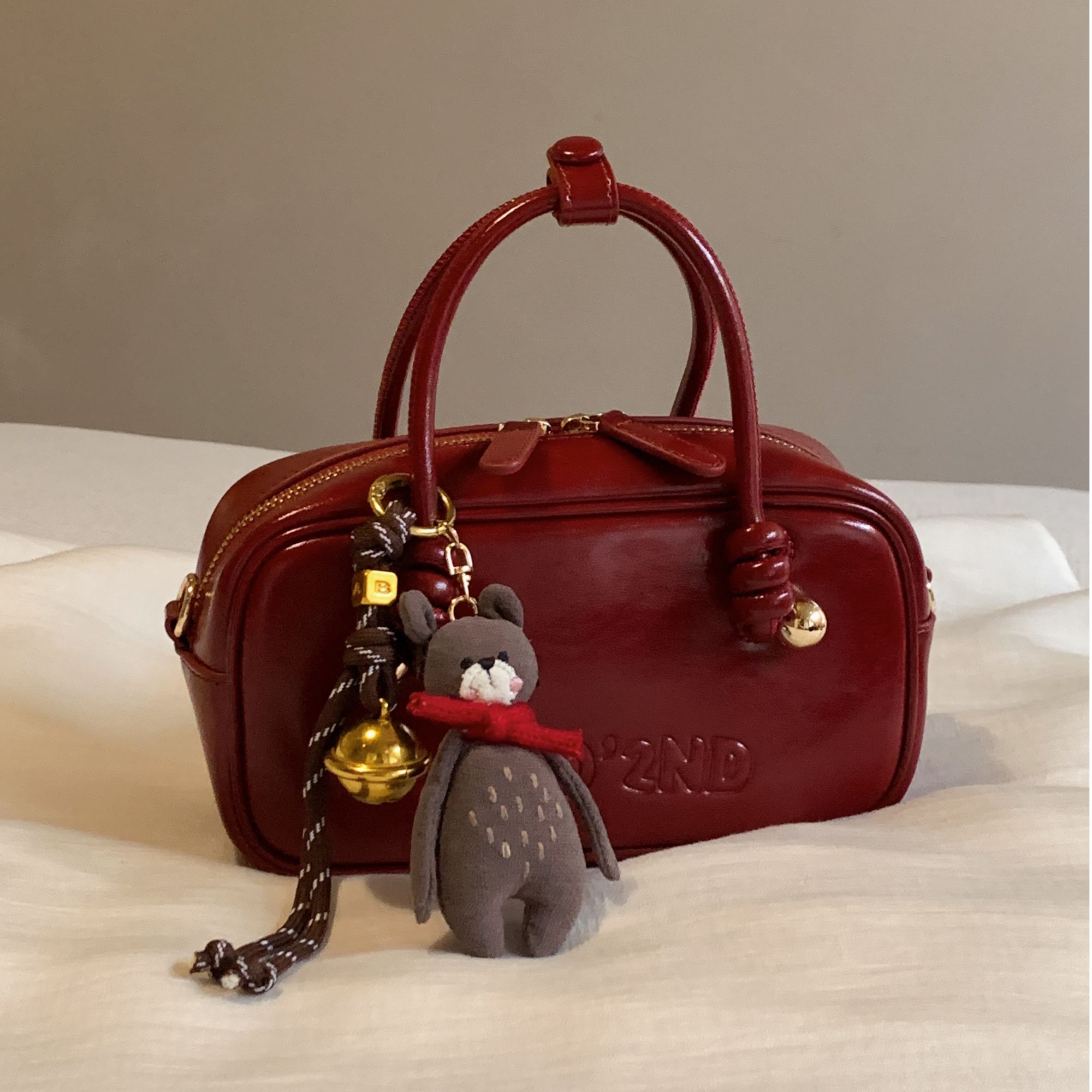 南风Chio2nd 枕头包女手提红色婚包单肩斜挎包