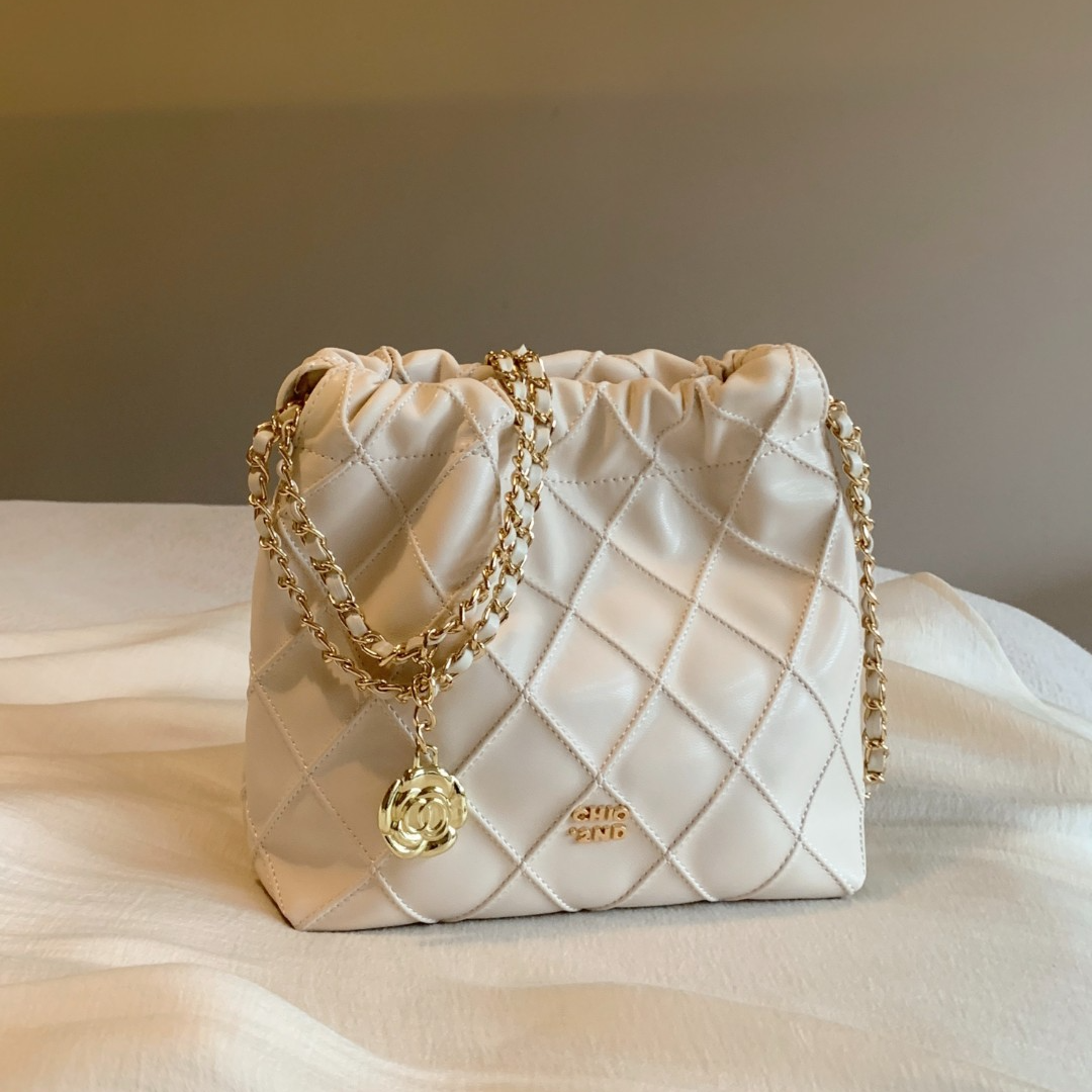 南风Chio2nd水桶包精致时尚菱格链条包包女单肩