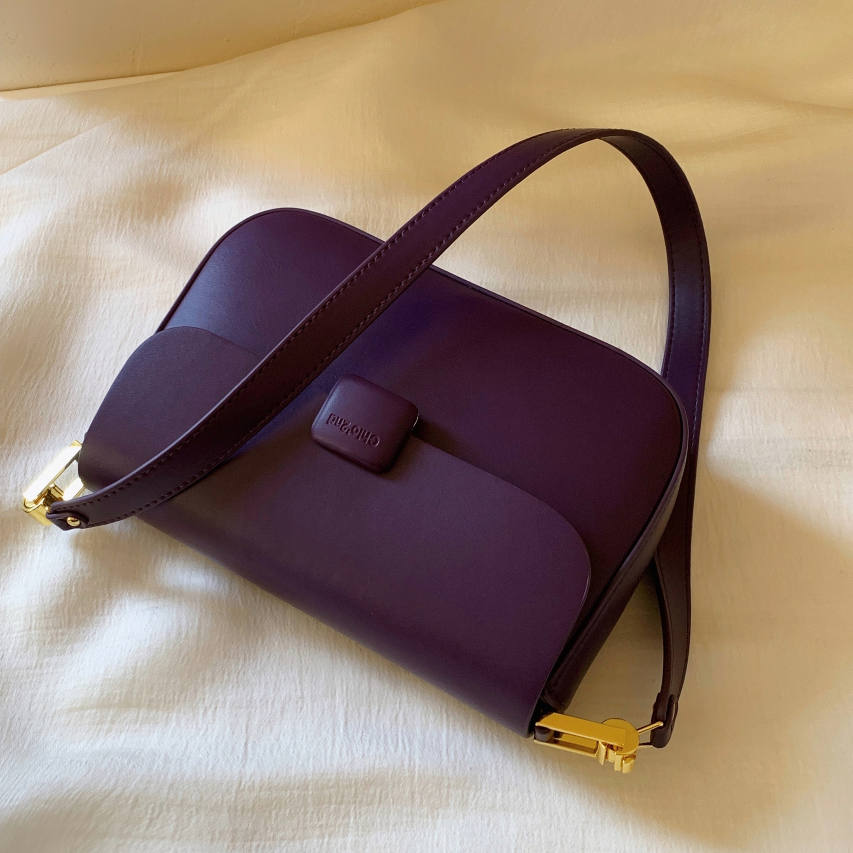 南风Chio2nd 绝绝紫腋下包小众设计师款包包女雾面哑光单肩斜挎包