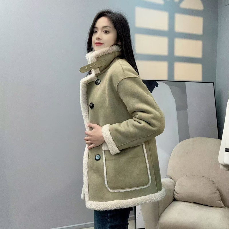 秋冬爆款新款海宁绵羊毛大衣修身显瘦冬季羊羔绒女士双面双穿外套