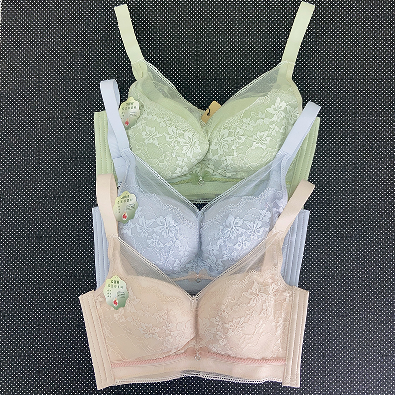 【健康呵护】内衣女新款蕾丝舒适文胸聚拢收副乳无钢圈防下垂薄款