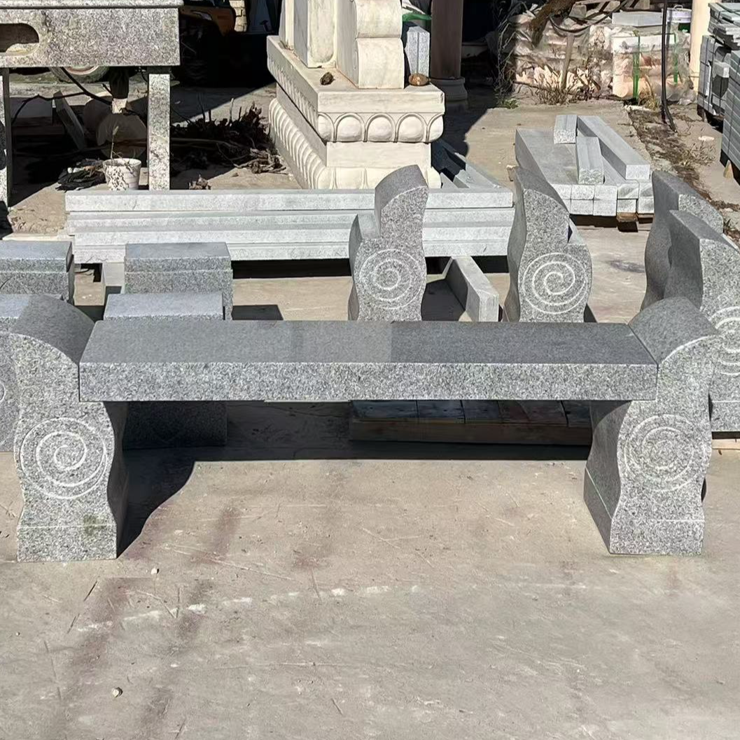 户外石凳天然花岗岩石头凳子室外石椅子公园庭院花园家用石凳石台