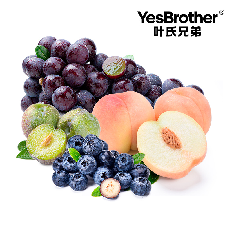 【一件免配】青脆李 约500g+阳山水蜜桃500g+巨峰葡萄500g+蓝莓1盒