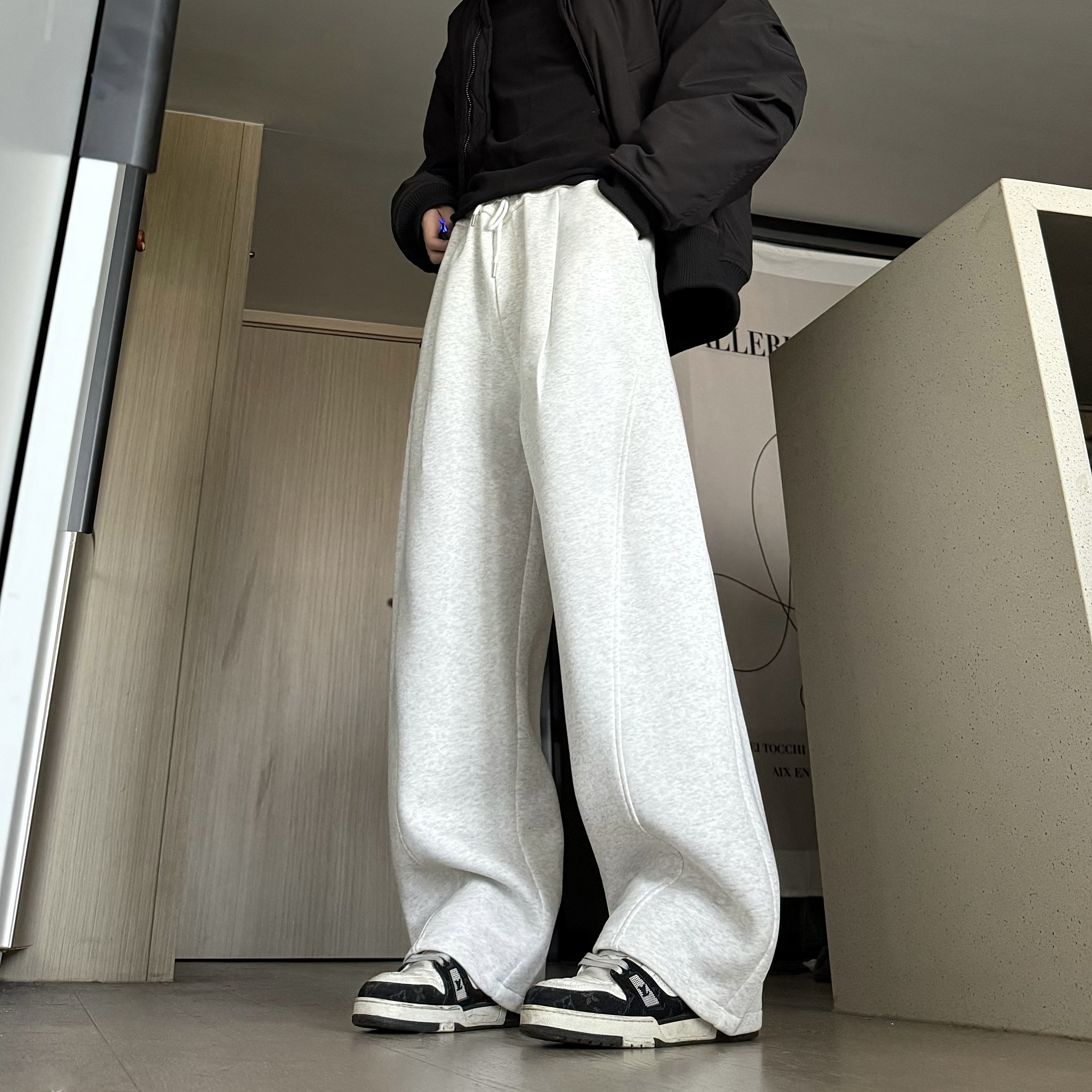 HN潮牌-【重磅高克重】廓形感卫裤美式高街男女百搭休闲痞帅ins裤