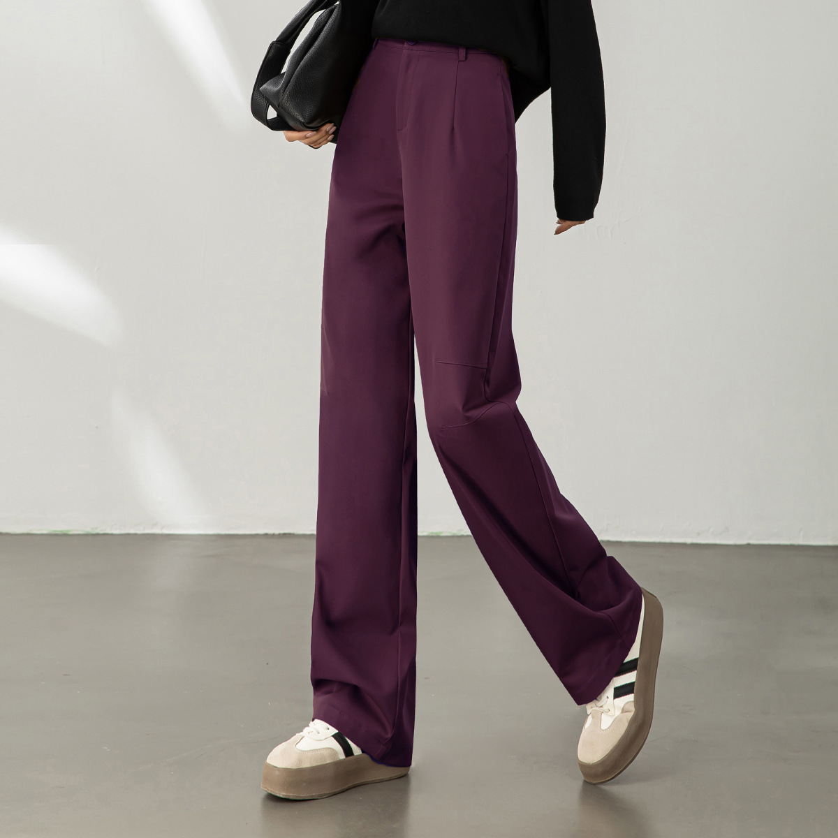 2024秋冬新款香蕉裤女高腰宽松直筒镰刀裤休闲显瘦拖地时尚百搭裤