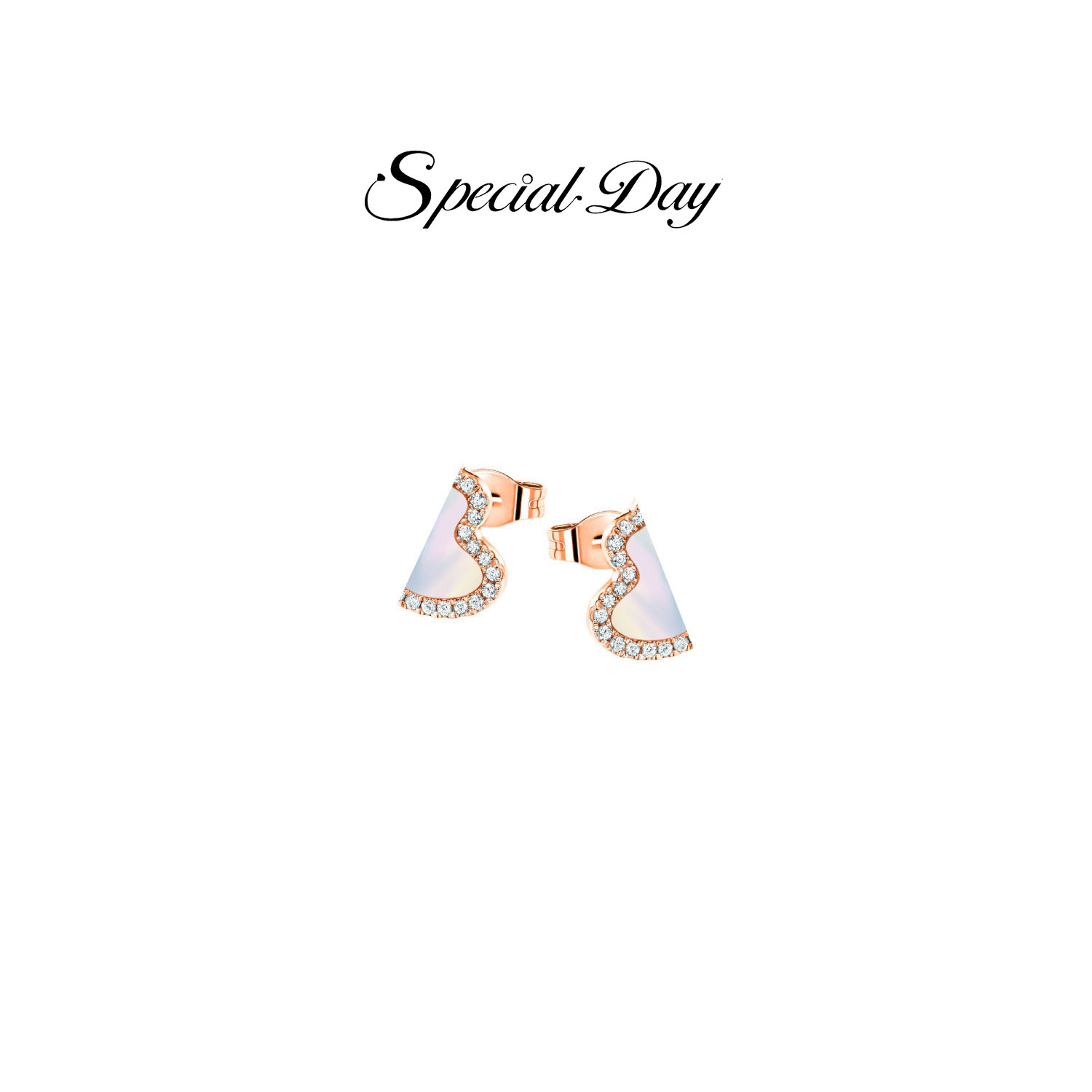 SPECIAL DAY 925银耳饰 气质时尚镶钻葫芦耳钉Q05