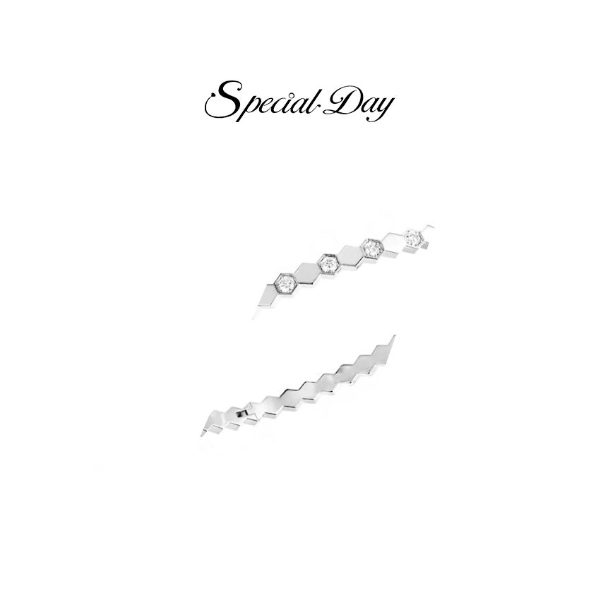 SPECIAL DAY 925银手镯 蜂巢半钻手镯SZ23