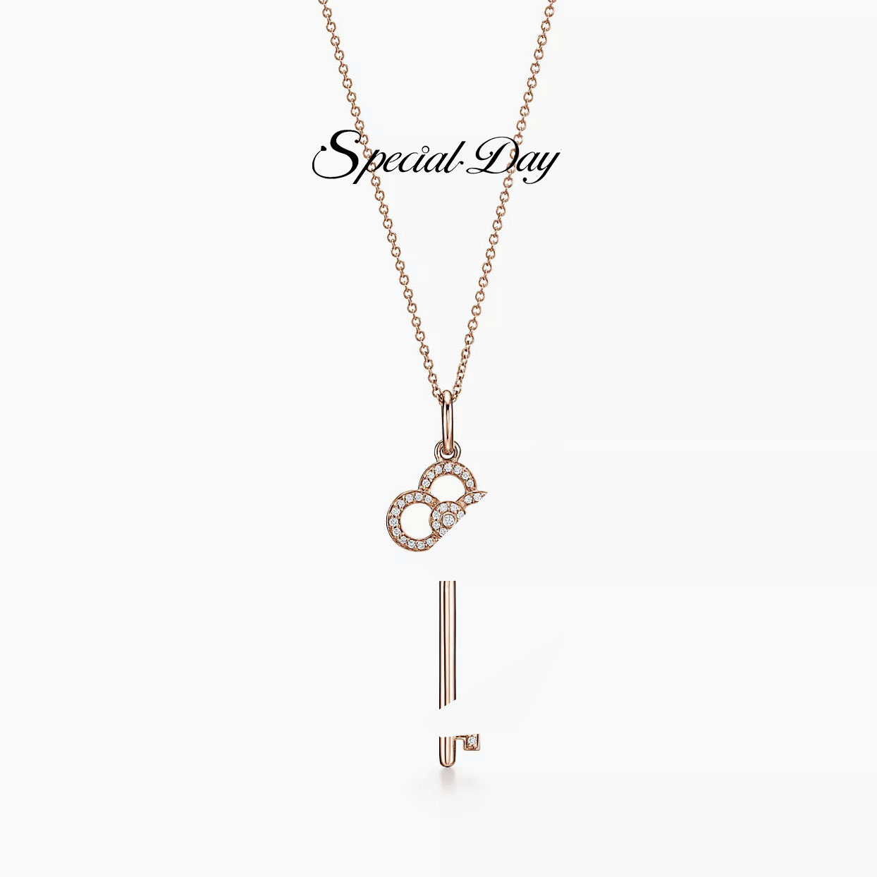 SPECIAL DAY 链子925银 轻奢气质时尚T字钥匙项链T38