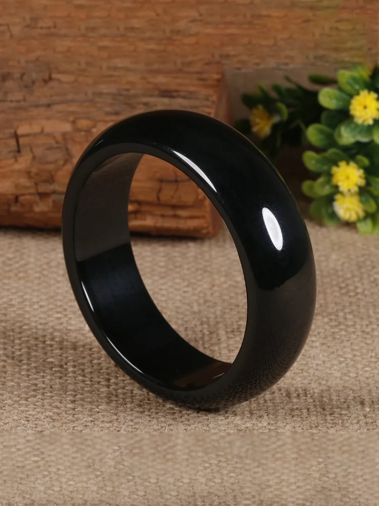 天然和田玉墨玉轮胎富贵手镯（拍下备注圈口）