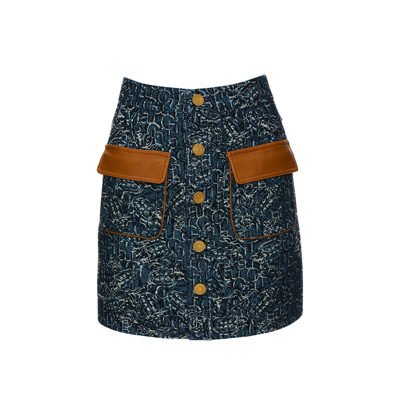 LAURENCE & CHICO【BANJOUR】丛林甲虫牛仔半裙深蓝C4AC10114005