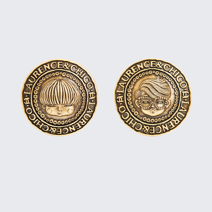 合金耳饰 LAURENCE & CHICO古币耳夹C2AE20842007