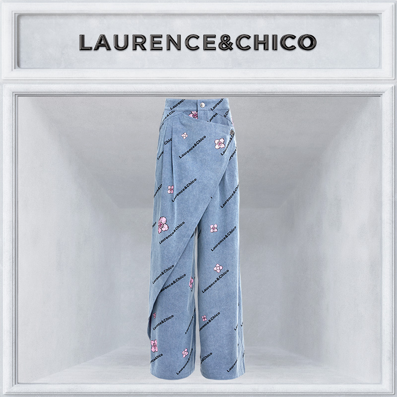 LAURENCE & CHICO设计小众高级感牛仔阔腿裤春夏宽松G3AC10115021