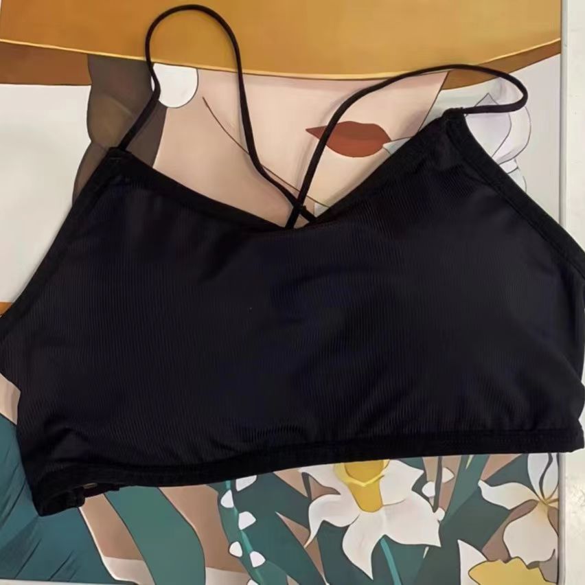 《简衣》百搭黑色交叉黑色美背吊带/背心