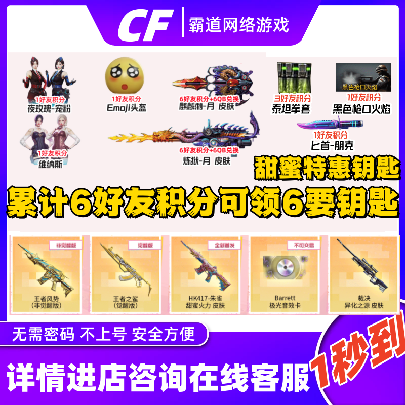 CF10月好友积分藏宝阁甜蜜特惠王者之势钥匙活动