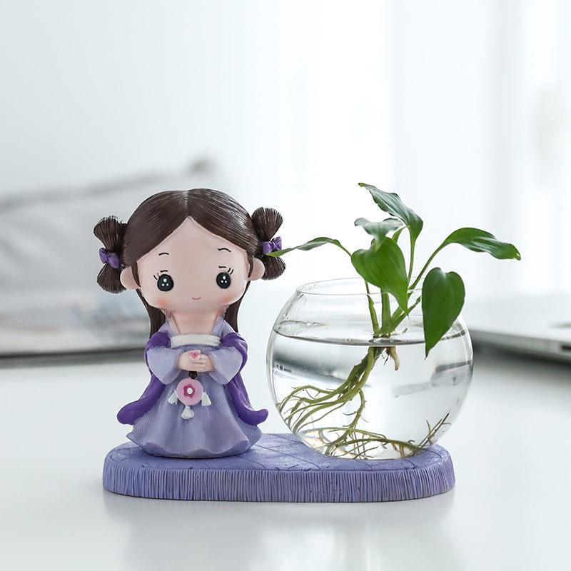 创意绿萝水培植物花瓶玻璃透明花器水养花盆器皿插花客厅桌面M15