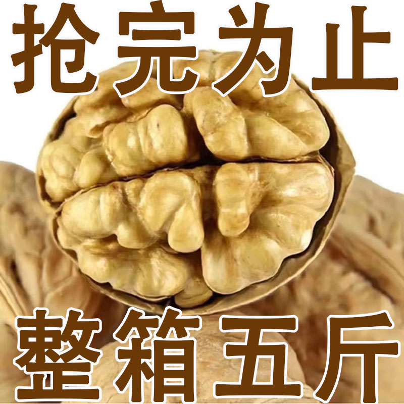 【5斤大降价】优质新疆薄皮核桃批发坚果薄皮大核桃原味干核桃50g