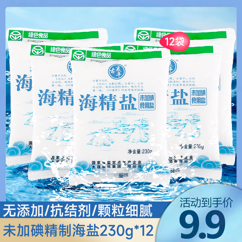 高品质绿色天然海盐调味食用盐230g每包(未加碘) CS