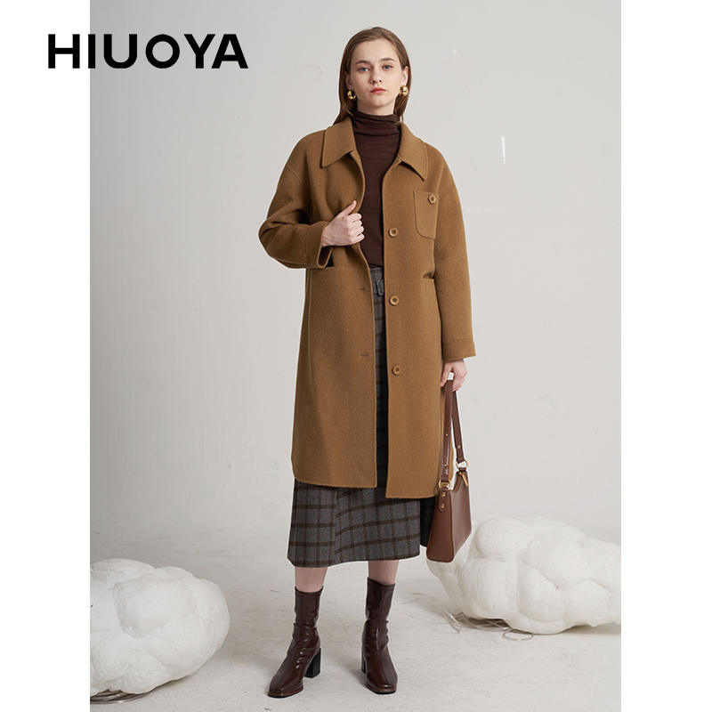 高斯雪岚【618反季】简约时尚大衣气质毛呢外套23472027