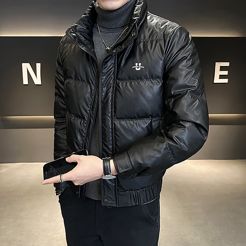 欧洲站冬季外套男2023年冬季新款男士棉服暗花三防面料外套男式冬