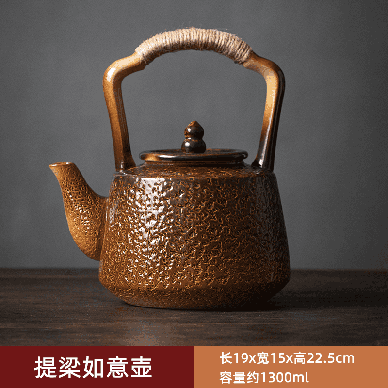 陶瓷围炉煮茶烧烤架子便携式仿古家用室内茶具侧把壶电炉碳火烧水