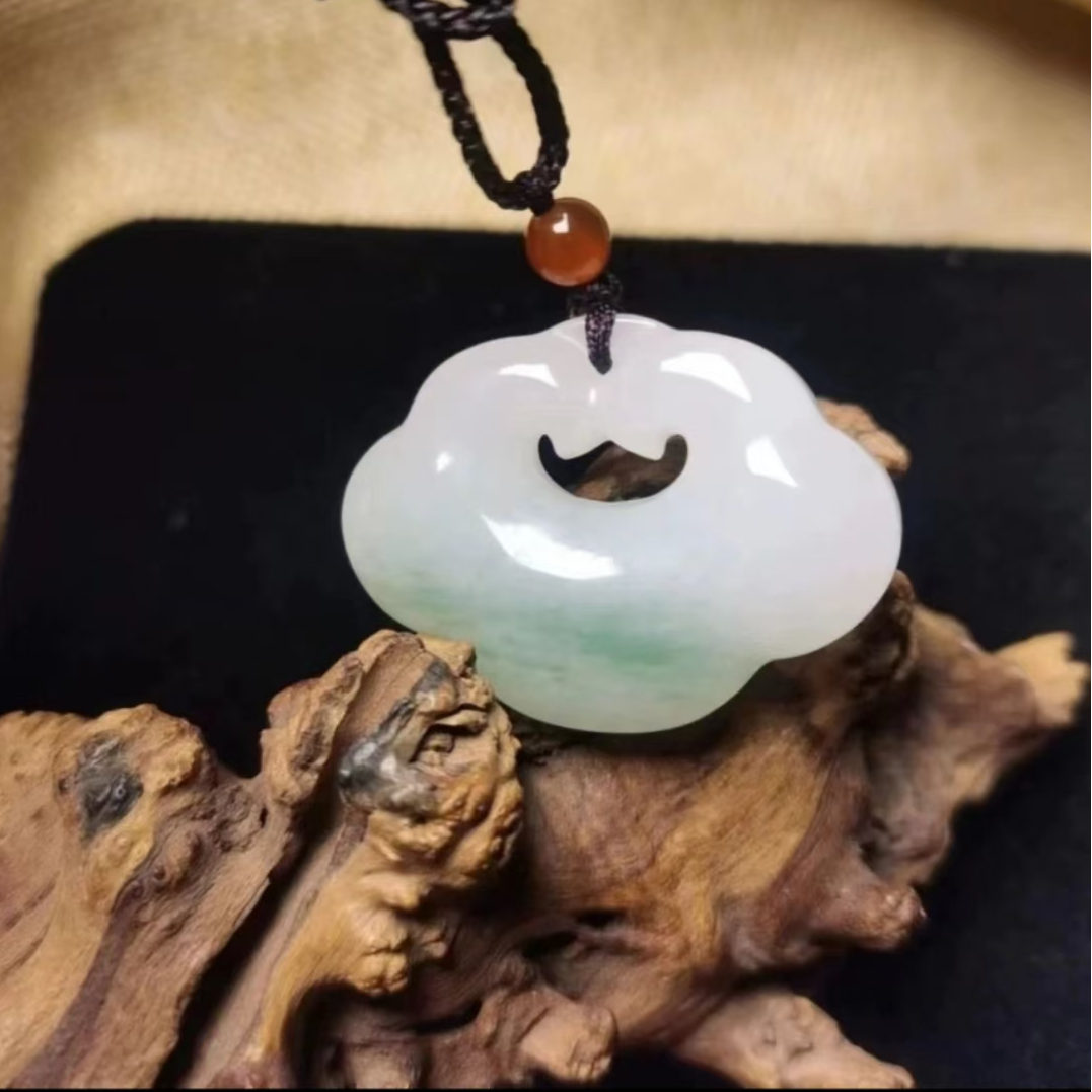 【正品保真】天山翠平安锁拍一发一玉吊坠平安锁玉吊坠玉祥云锁