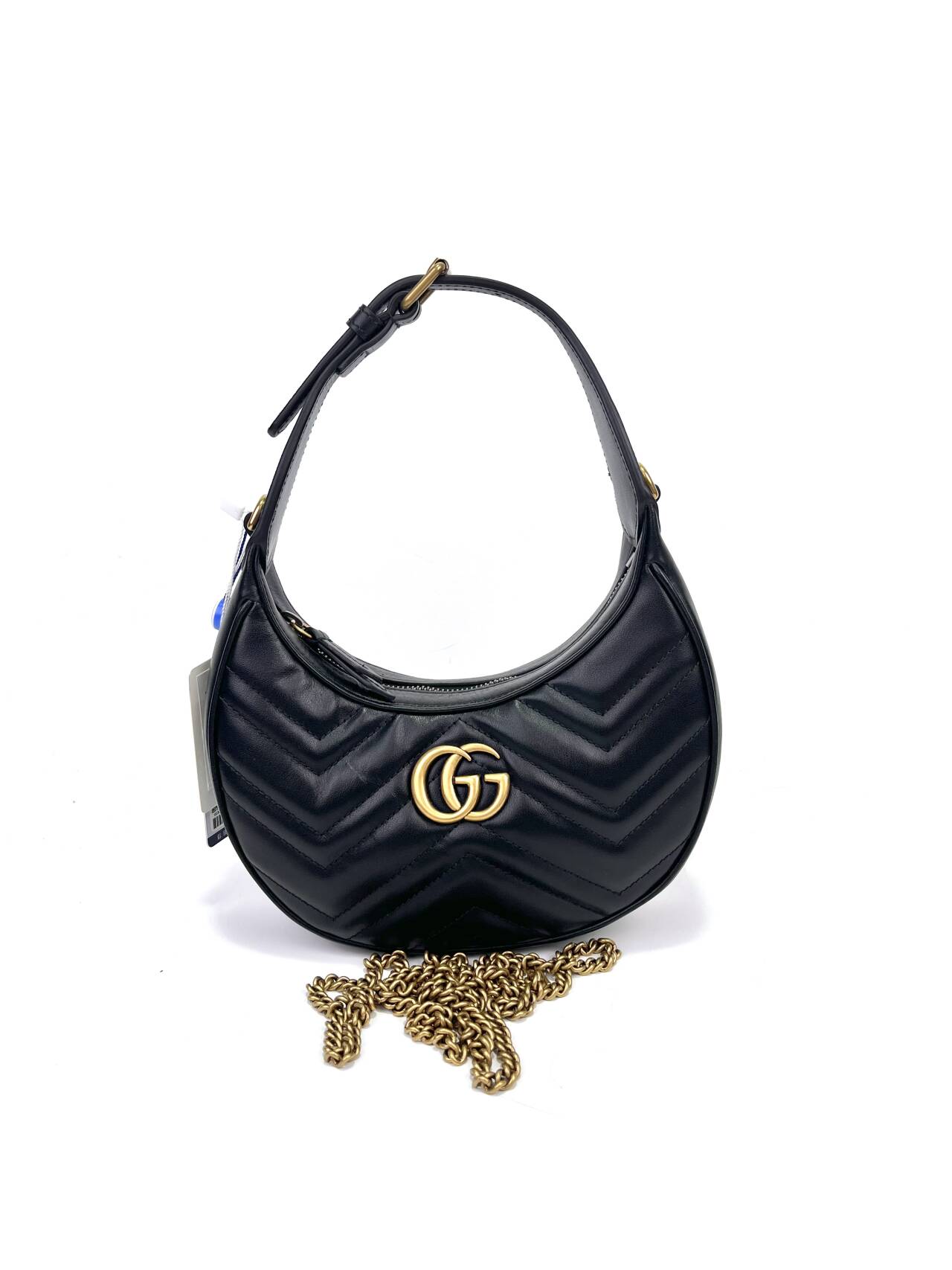 99新 GUCCI/古驰 拾壹/98新/古驰半月单肩包/92804453