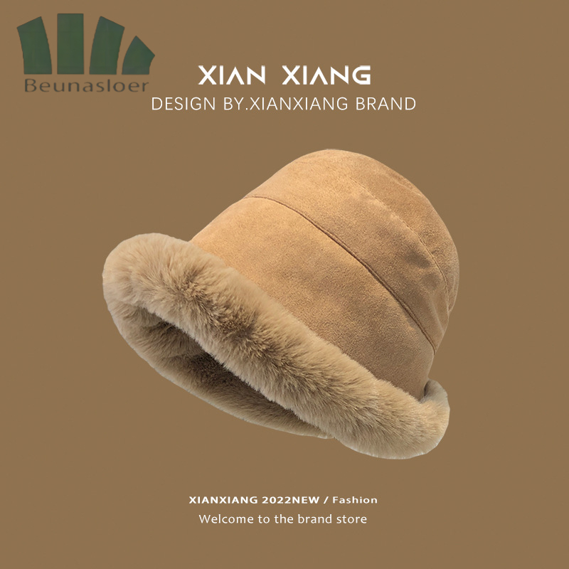 帽子女冬季新款毛毛渔夫帽加绒保暖棉帽女冬天雷锋帽护耳毛绒盆帽