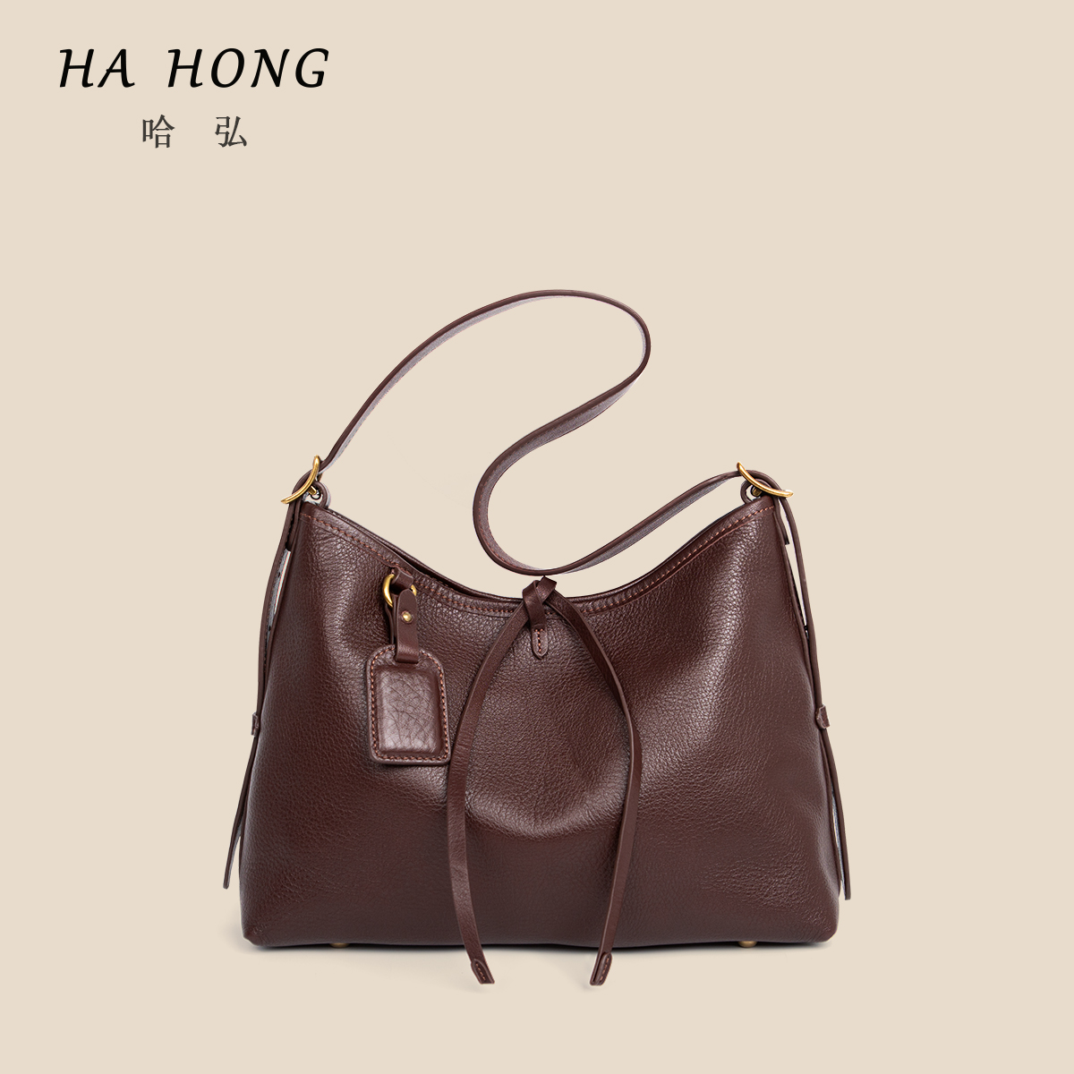 2025秋冬新款复古高级百搭植鞣头层牛皮通勤大容量斜挎托特包雅丹