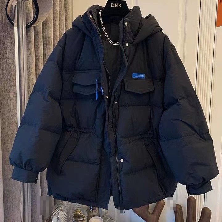 克莱因蓝潮流棉服2023新款冬季洋气棉袄女收腰时尚棉衣棉服女加厚