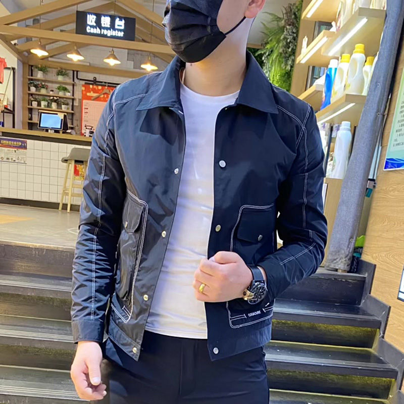 】KK轻薄高端潮流休闲男士夹克青年简约休闲男百搭休闲男外套薄款