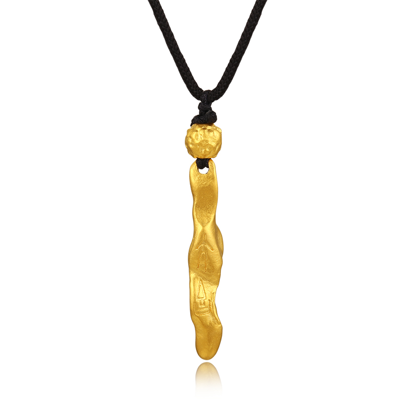 【传承】（未开价）福韵甲骨文长长久久古法黄金吊坠 GH0600787