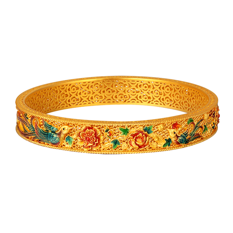 【传承】（未开价）黄金福韵·博物珍藏前程似锦古法黄金手镯GH0500447