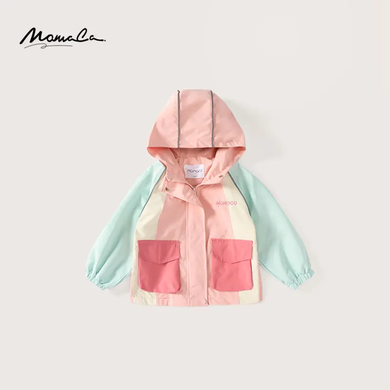 MOMOCO秋季女童时尚拼接撞色潮流百搭外套新款75730107028