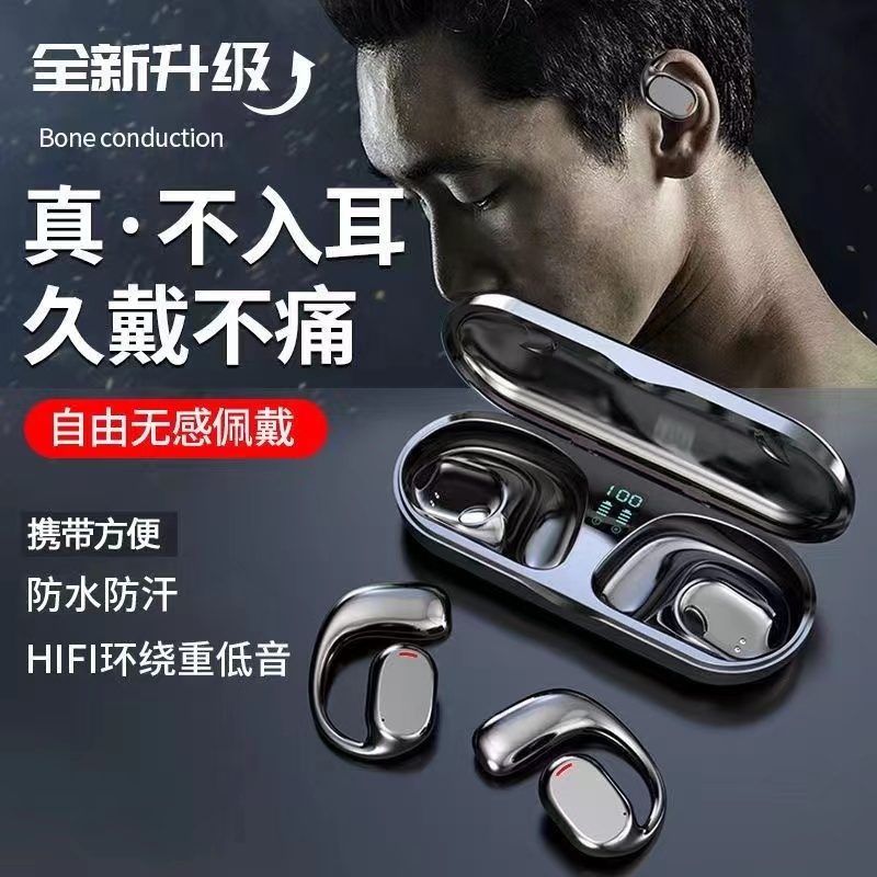 2024新款不入耳开放式运动跑步防汗降噪挂耳式高音质无线蓝牙耳机