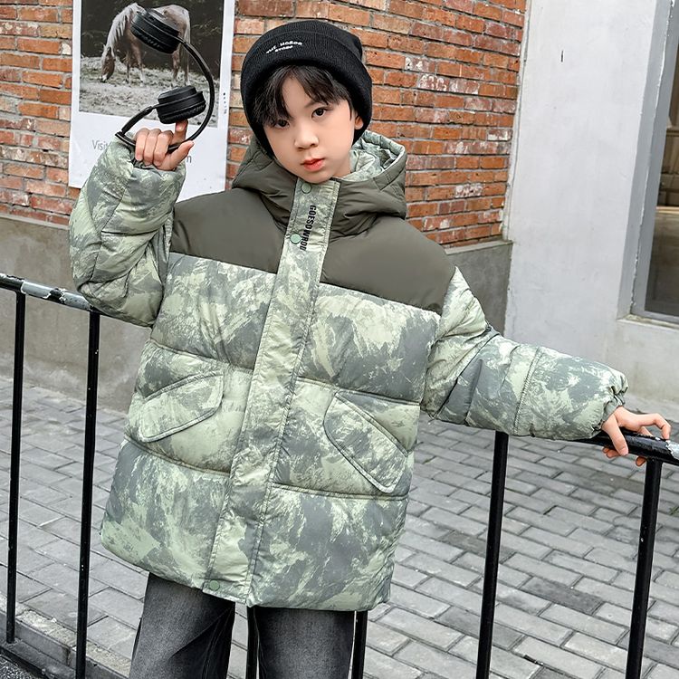 【清新扎染大棉】男童冬装棉衣新款中大童棉服冬季男孩棉袄加厚外套