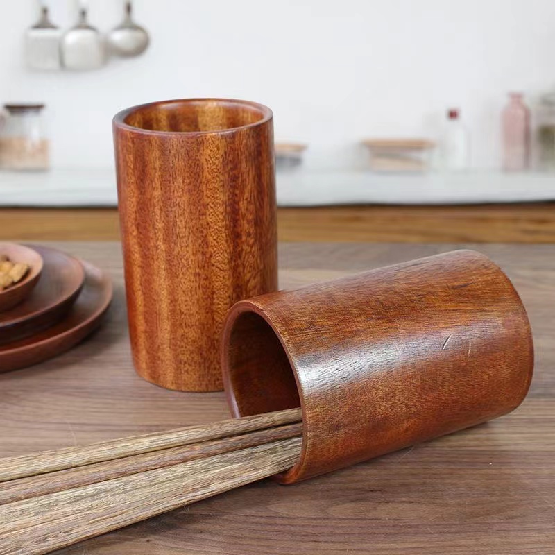 整木筷子筒沥水架实木防霉筷篓家用餐馆中式实木设计复古筷子笼