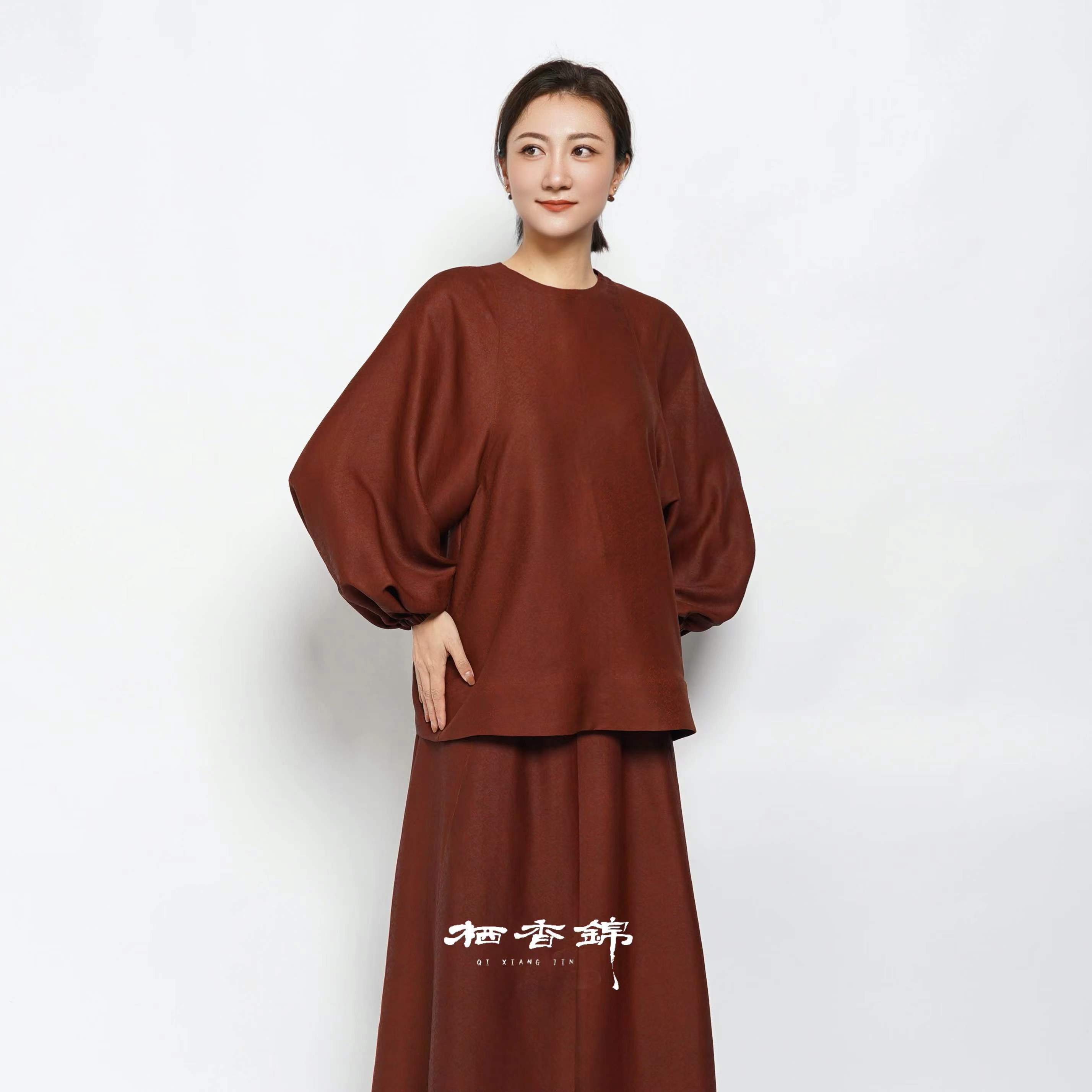 【栖香锦】“眉颦” 皇金纱  设计师款 新中式 上衣