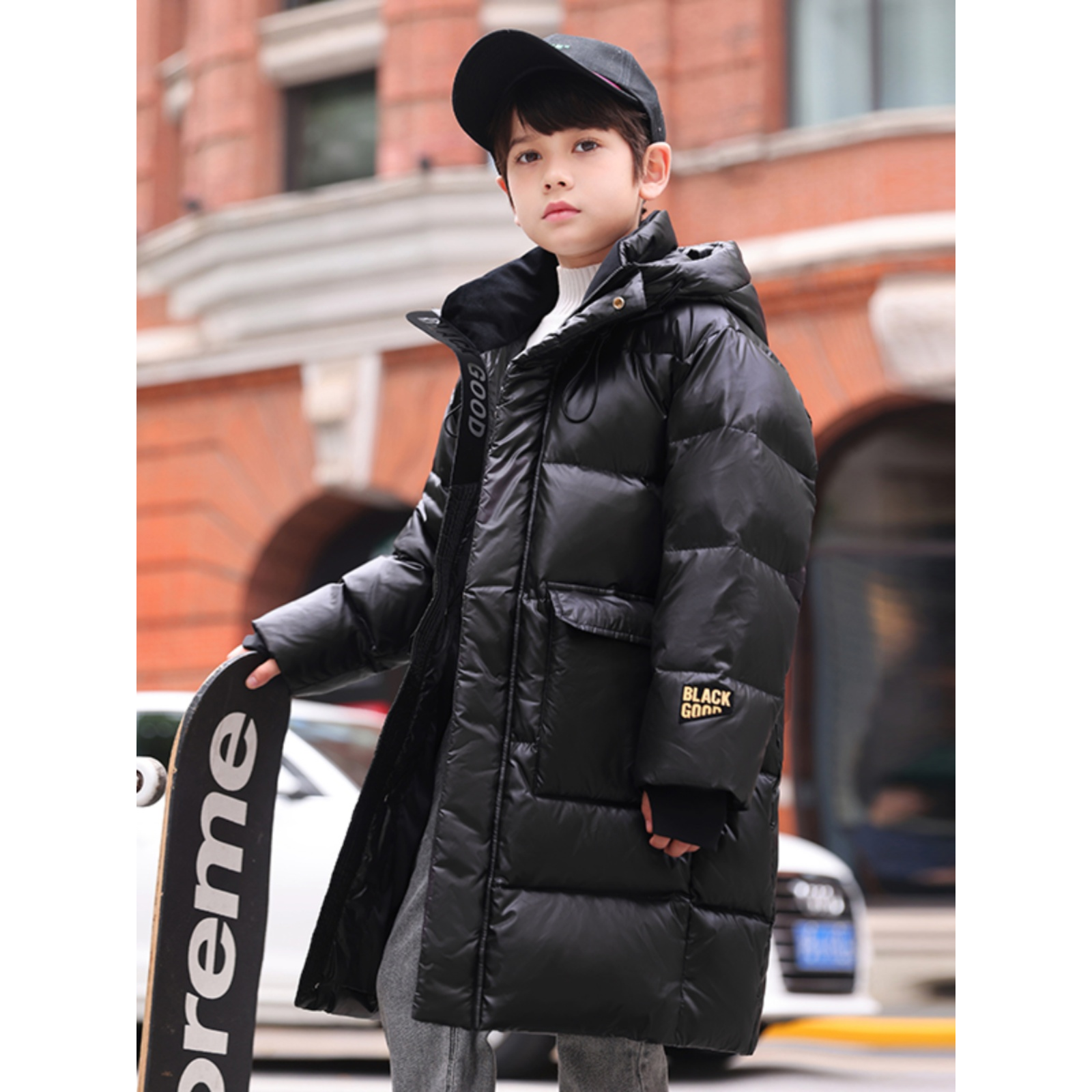 波司登儿童2023新款中大童加厚羽绒服男童中长款高端女学生冬