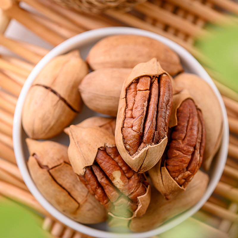 碧根果250g袋装罐装奶油香味零食坚果干长寿果大颗粒带皮新鲜20g