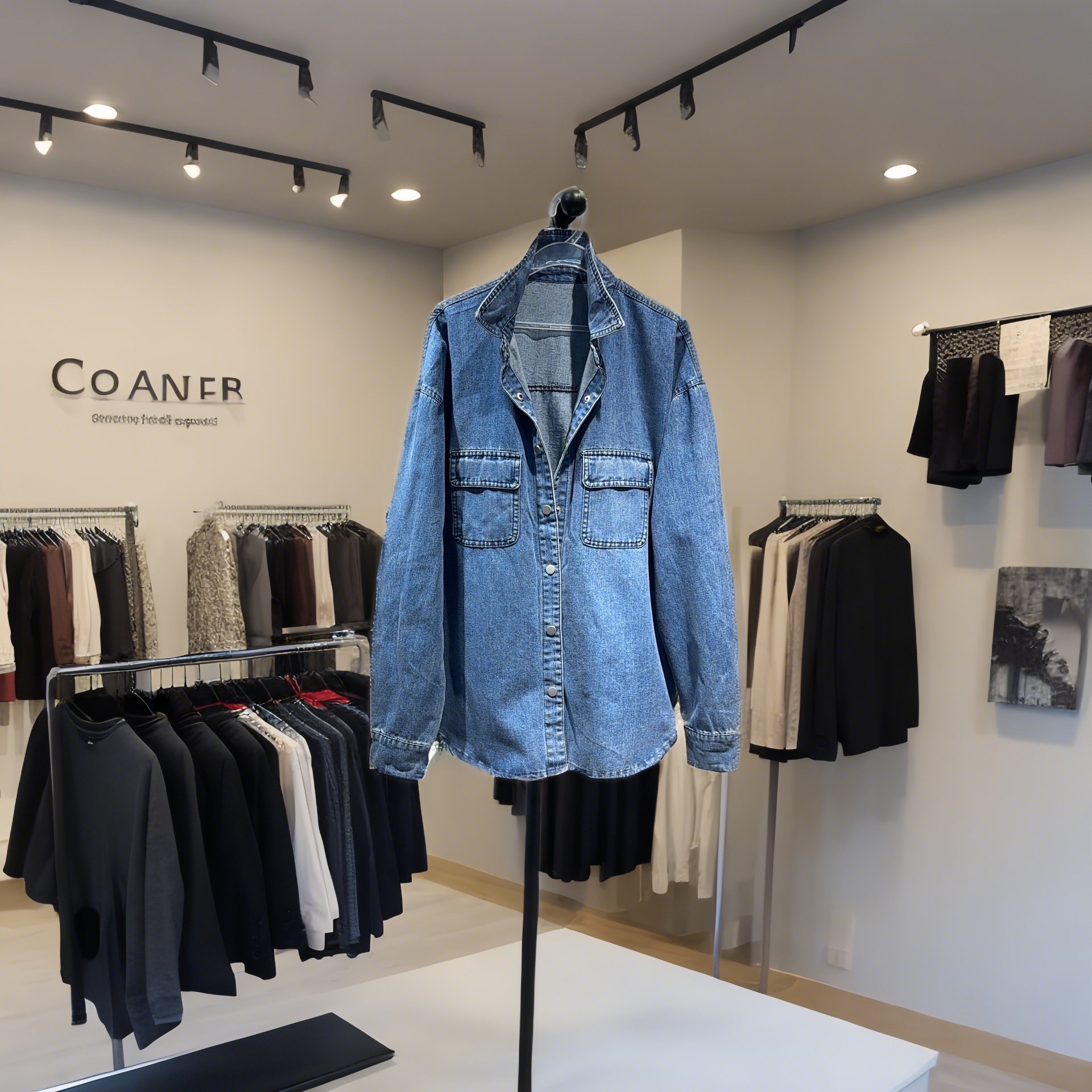 20811秋季通勤双口袋简约百搭长袖牛仔衬衫