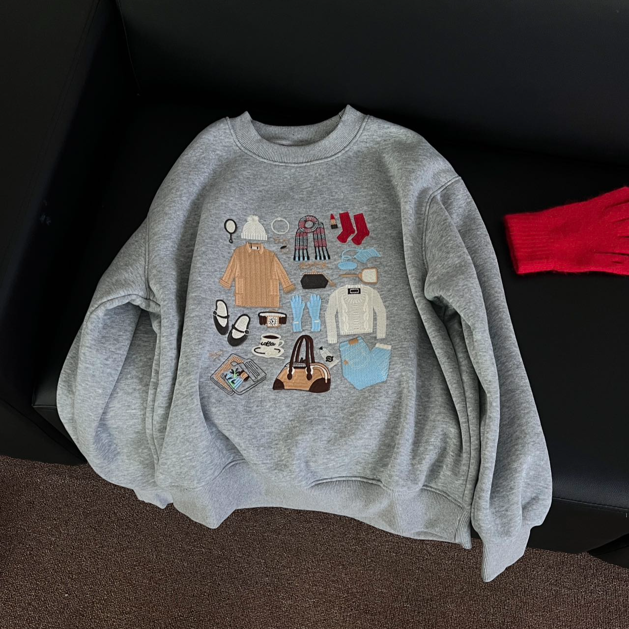 【大喜】韩系杂货铺印花加绒卫衣