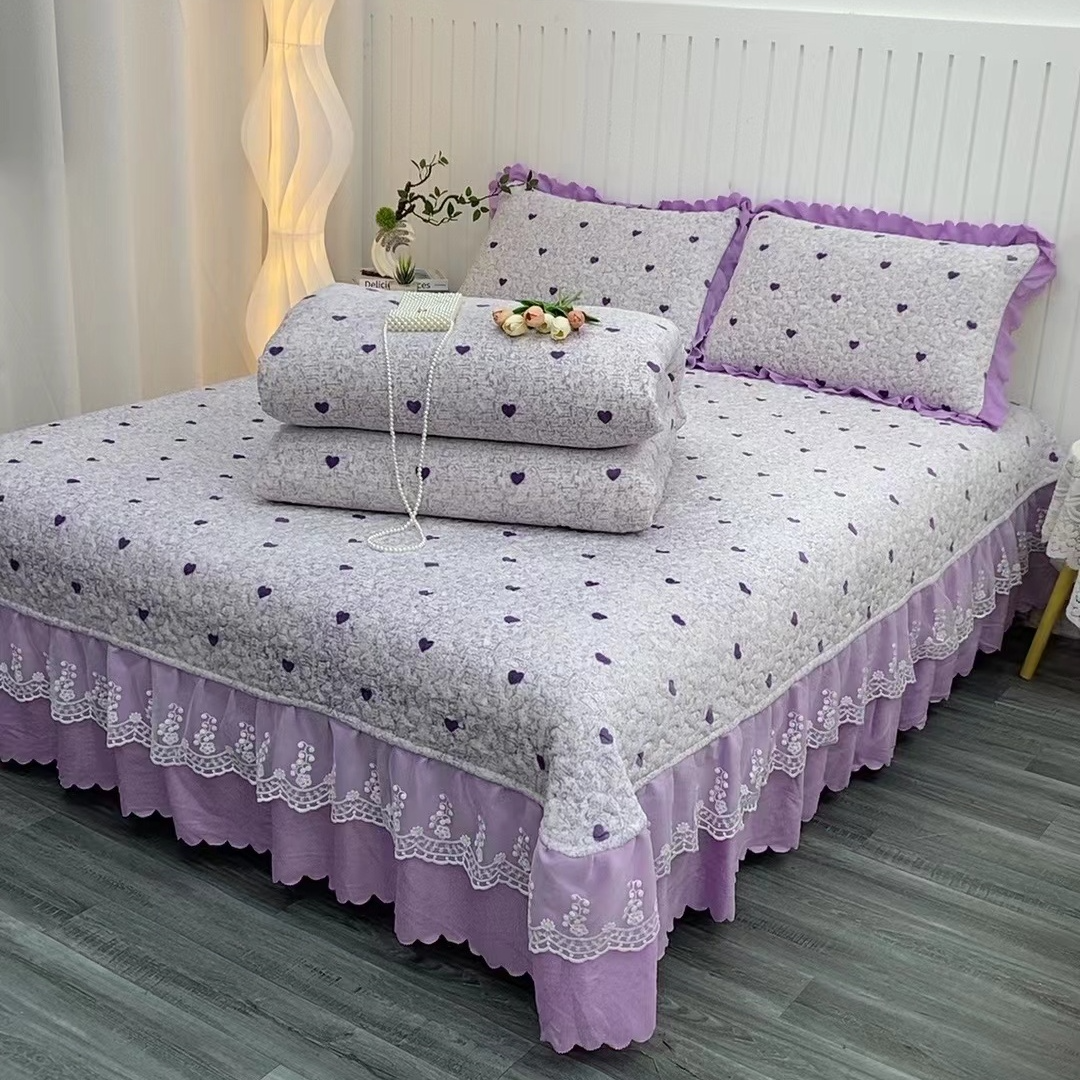 牛奶绒床盖四件套加厚夹棉保暖双面绒防滑防静电不掉毛亲肤三件套