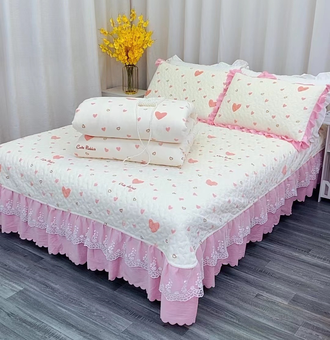 牛奶绒【床盖】四件套加厚夹棉保暖高克重防滑防静电不掉毛三件套