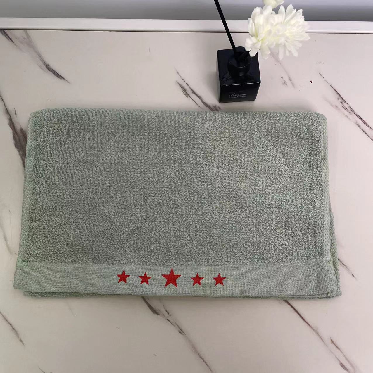 【库存老货】老式制式绿色五星毛巾吸水易干耐用训练宿舍洗脸毛巾