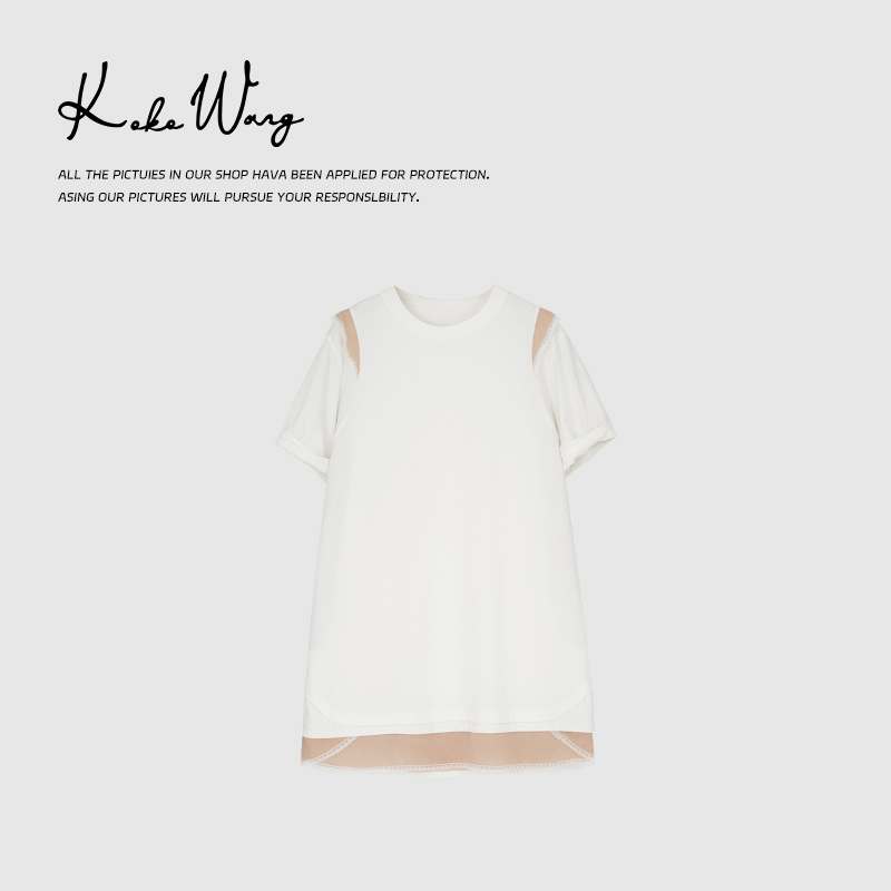 KOKOWANG设计款拼接蕾丝花边时尚休闲显瘦女装连衣裙181534D22Q44