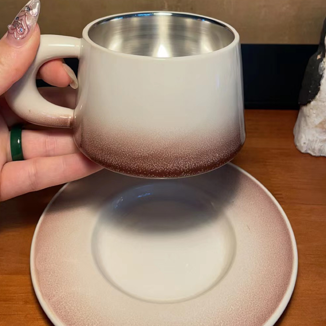 渐变银瓷带托马克杯