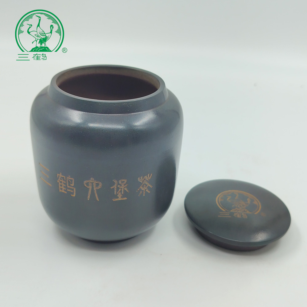 【容量100克】通用坭兴陶醒茶罐    三鹤六堡茶