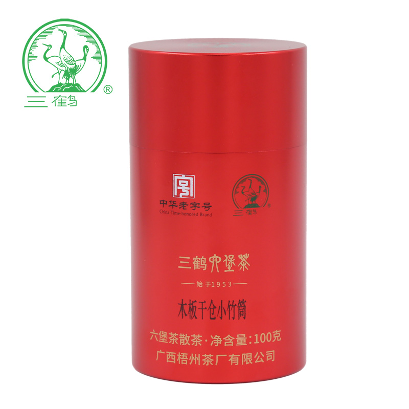 【小竹筒】三鹤六堡茶木板干仓特级老陈茶100克