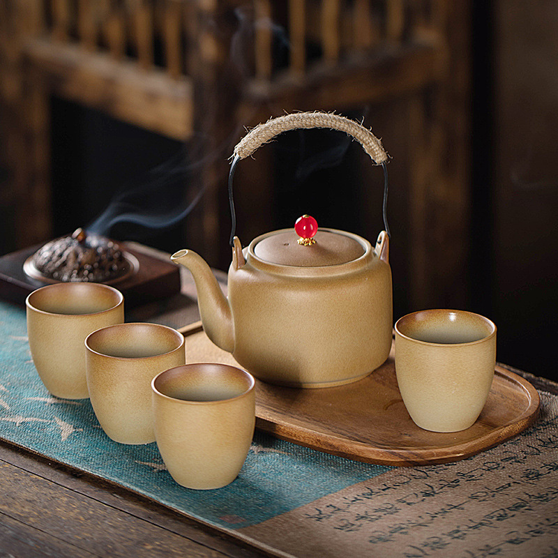 炭火大号煮茶壶粗陶仿古家用日式电陶壶温茶壶明火泡茶器功夫茶具