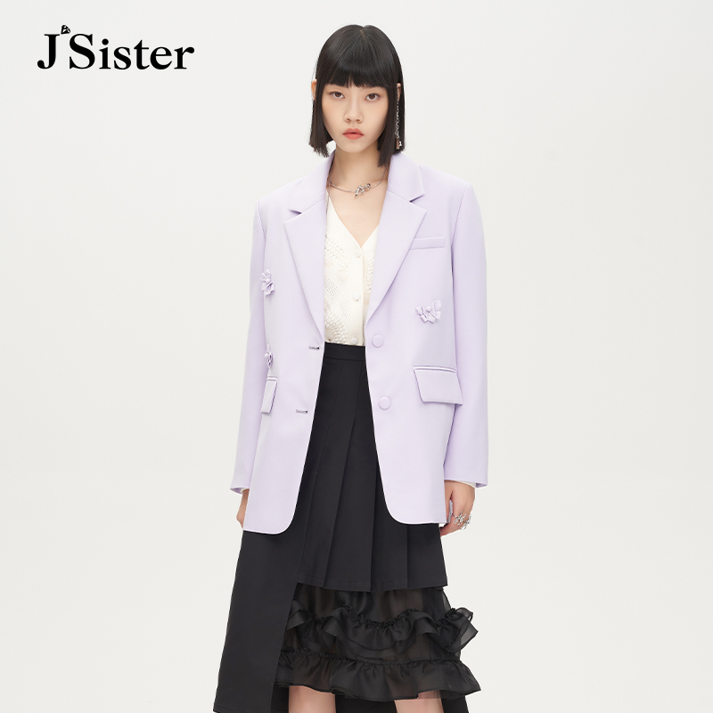 jsister春季新款西装 JS女装时尚休闲通勤风百搭外套